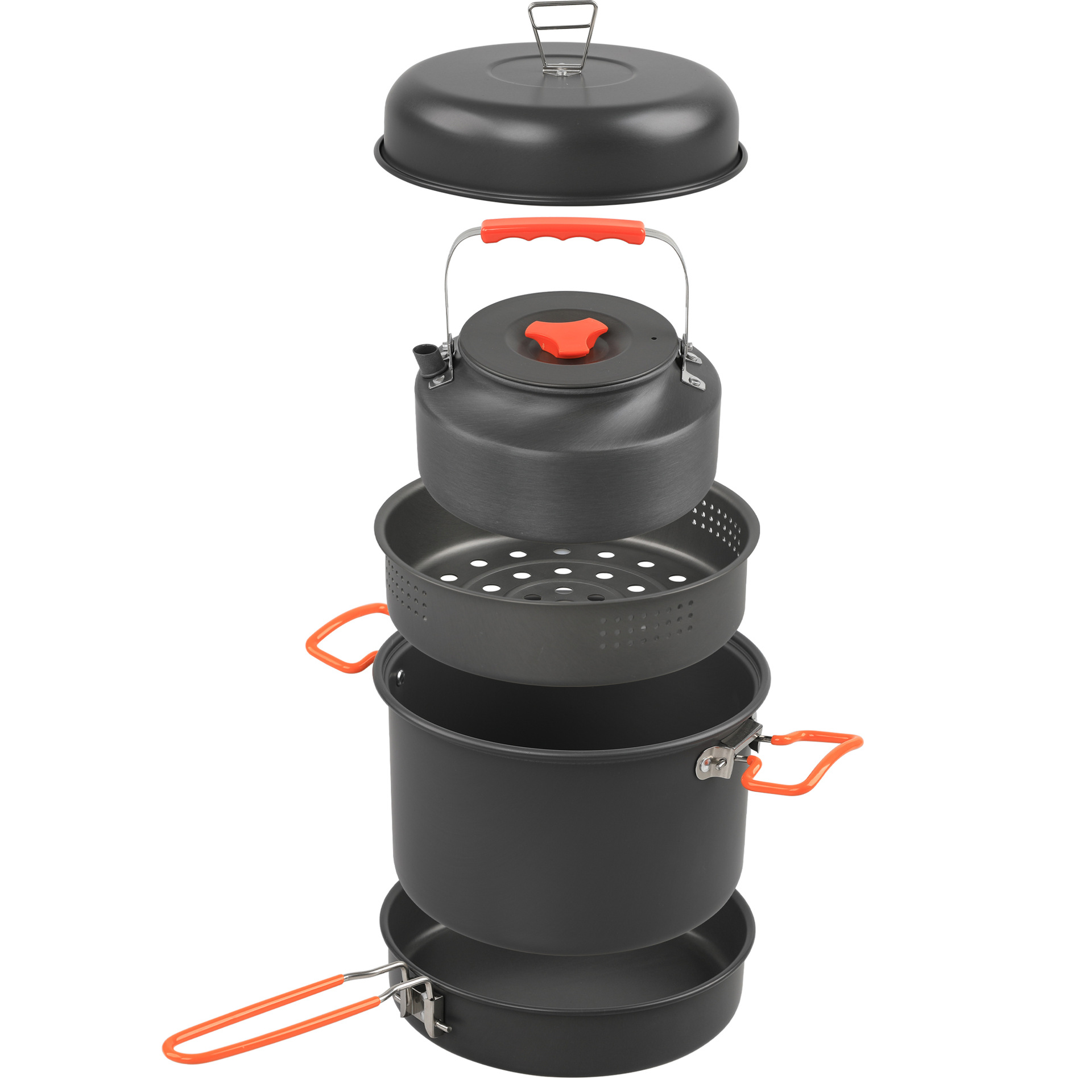 ชุดหม้อนึ่งหม้ออาหารสำหรับตั้ง - Camping Cooking Set With Kettle บทวิจารณ์และราคา
