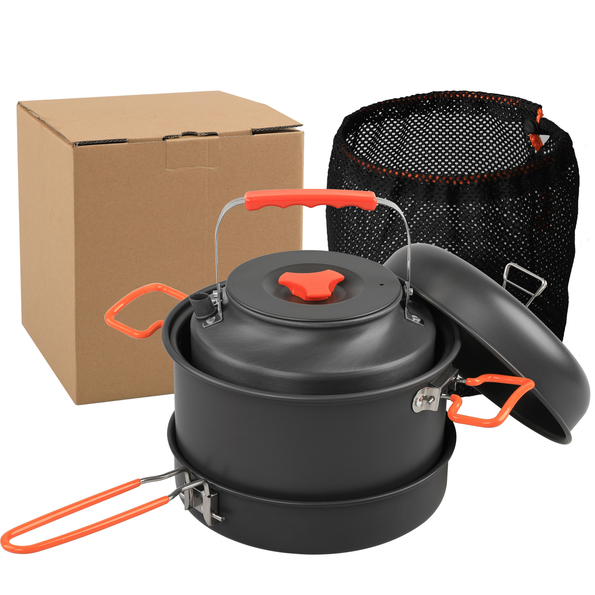ชุดหม้อนึ่งหม้ออาหารสำหรับตั้ง - Camping Cooking Set With Kettle บทวิจารณ์และราคา