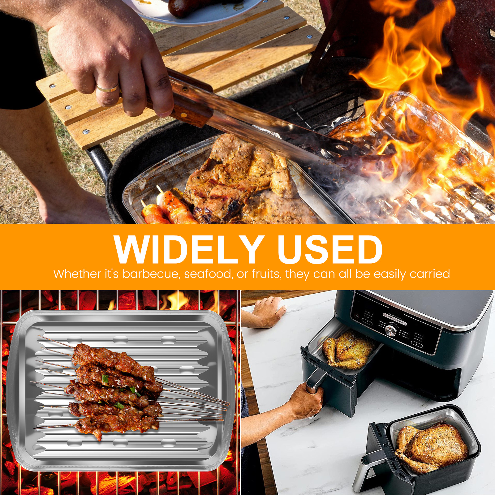 ถาดฟอยล์อลูมิเนียม ถาดอบแบบไม่ - Camping Cooking Food บทวิจารณ์และราคา