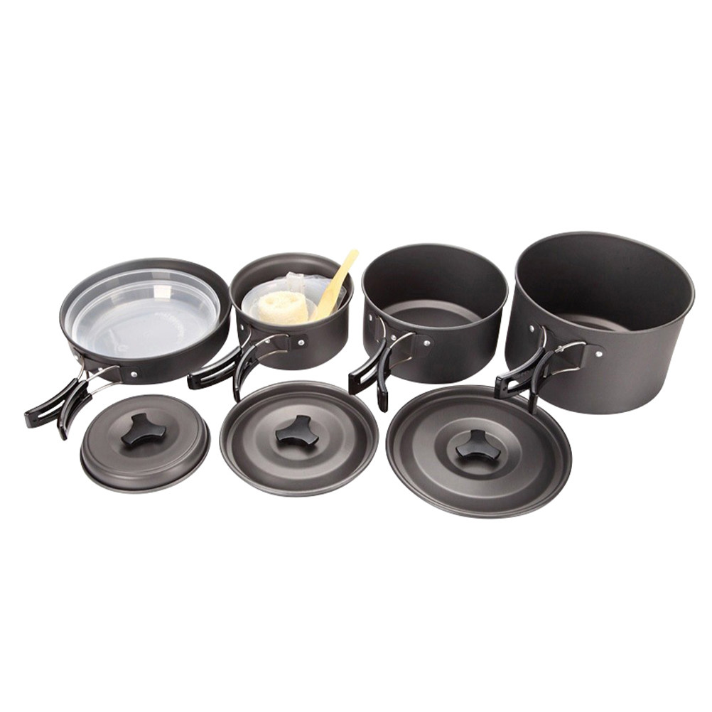 1 ชุดชุดเครื่องครัวแคมป์ปิ้งขน - Camping Cooking Set Compact บทวิจารณ์และราคา
