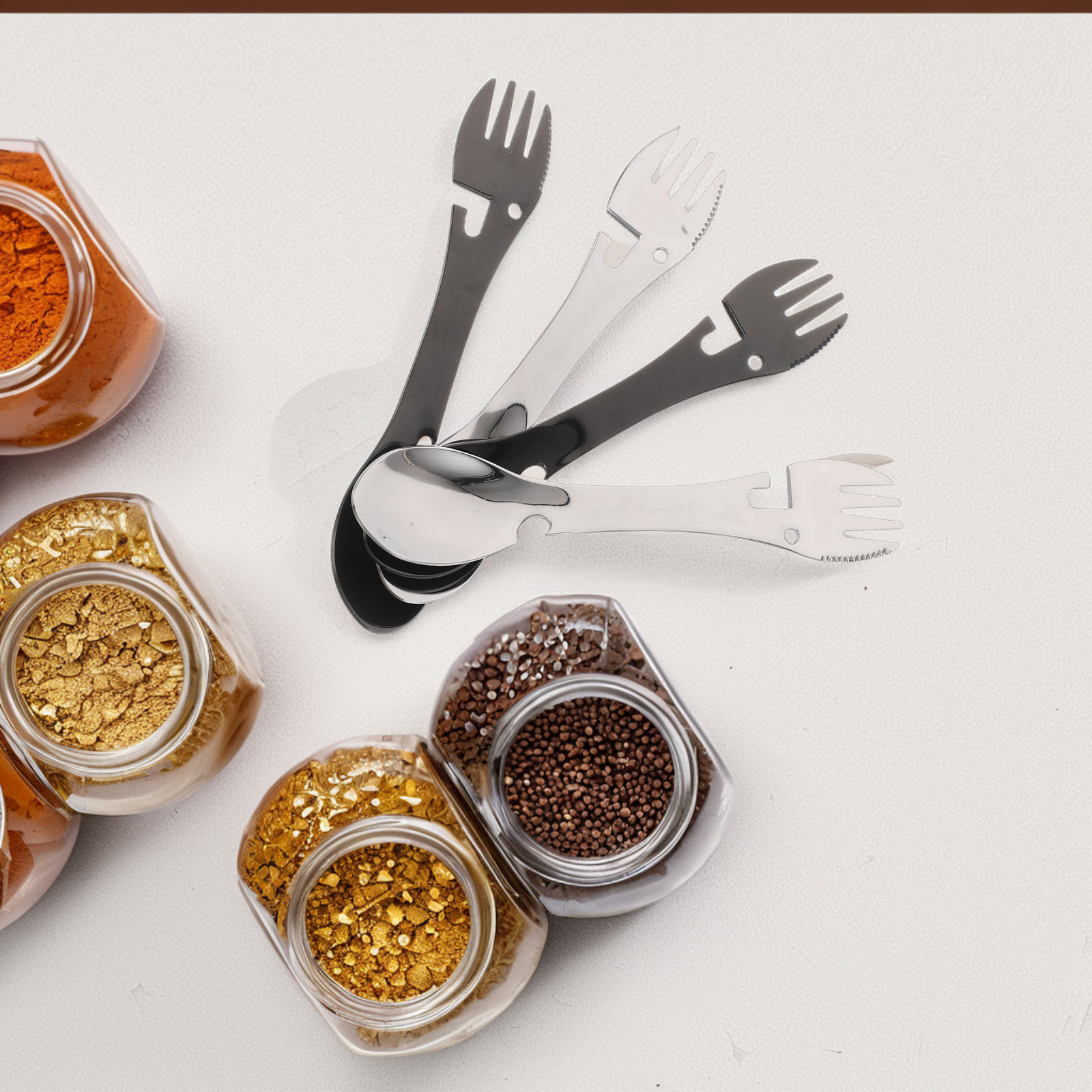 ชุดช้อนส้อมสแตนเลสอเนกประสงค์  - Camp Spork Set บทวิจารณ์และราคา