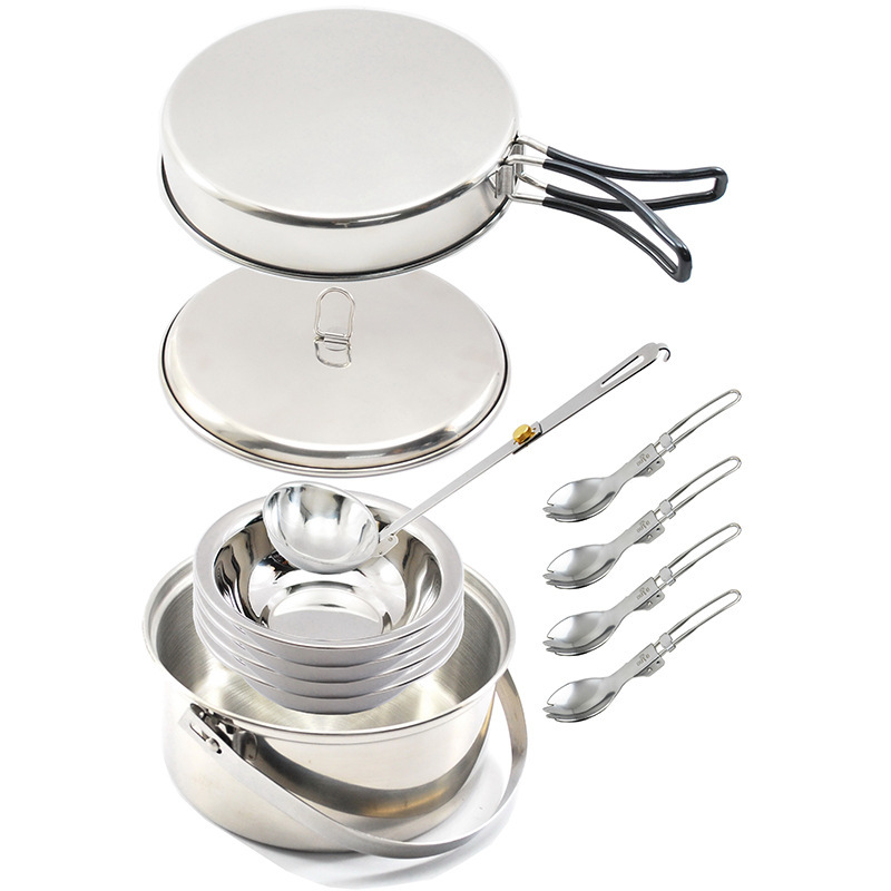 4P สแตนเลสสตีลชุดเครื่องครัวหม - Camp Spork Set บทวิจารณ์และราคา