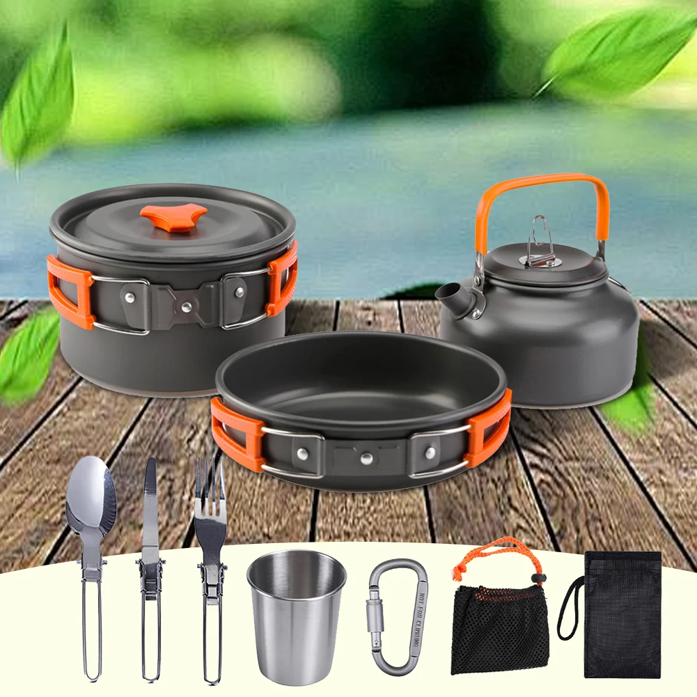 ชุดเครื่องครัวสำหรับตั้งแคมป์  - Camping Cooking Set With Kettle บทวิจารณ์และราคา