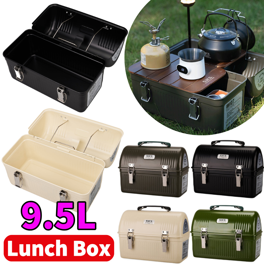 กล่องอาหารกลางวันโลหะวินเทจขนา - Camping Cooking Food บทวิจารณ์และราคา