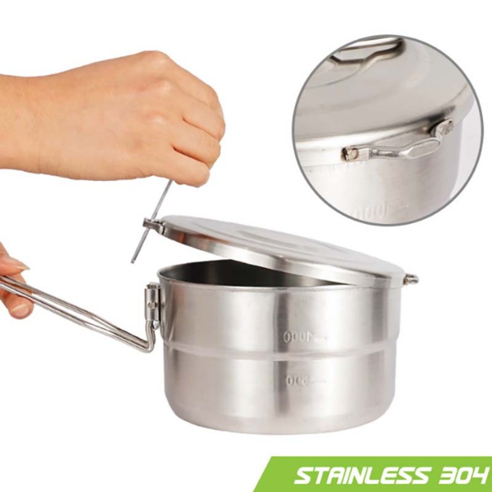 หม้อสแตนเลสสำหรับใช้งานกลางแจ้ - Camping Cooking Materials บทวิจารณ์และราคา
