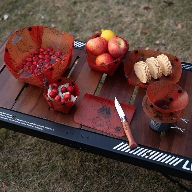 พับบนโต๊ะอาหารแบบพกพาชามจานชาม - Camping Cooking Pack บทวิจารณ์และราคา