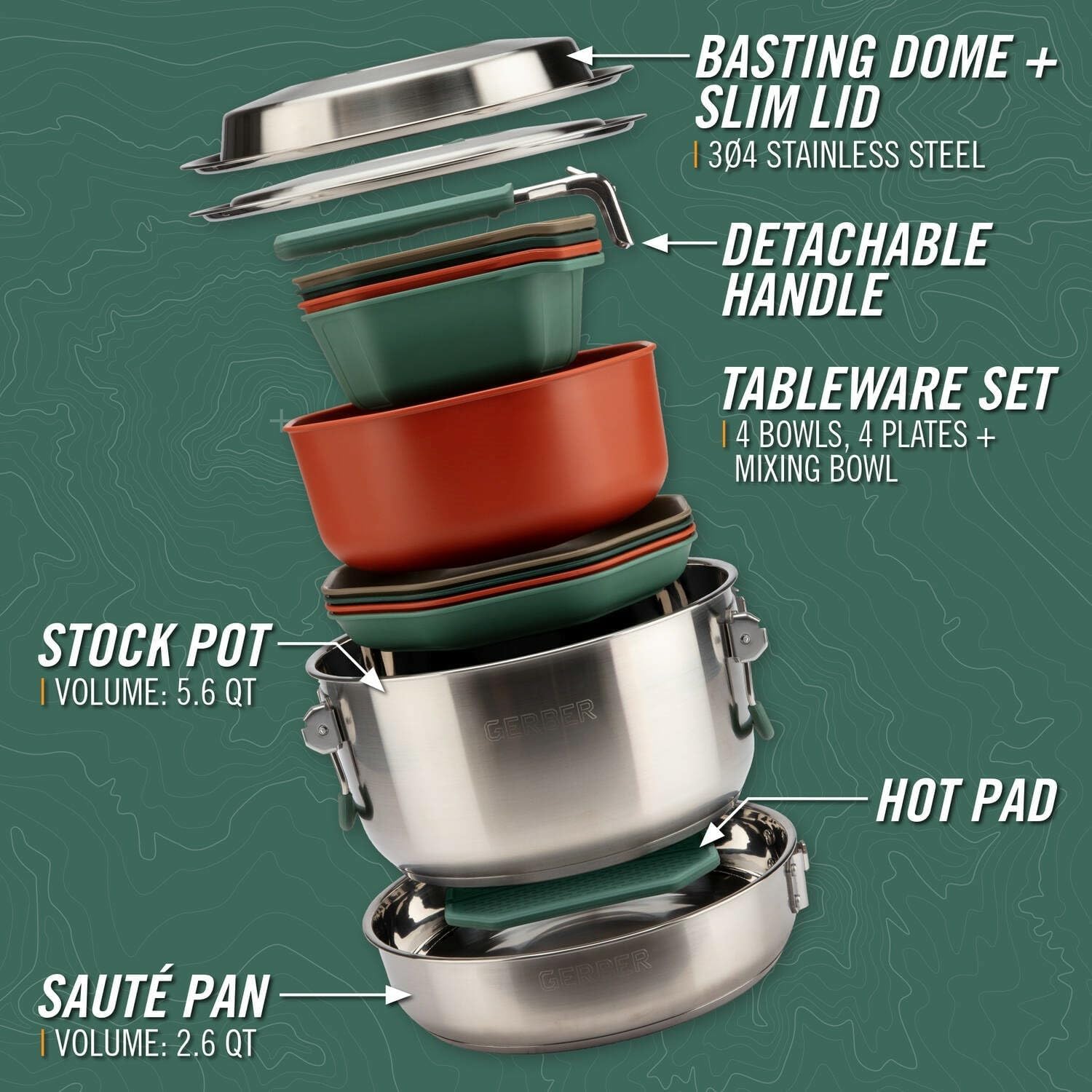 ชุดเครื่องครัวสำหรับทำอาหารกลา - Camping Cooking Set For 4 บทวิจารณ์และราคา