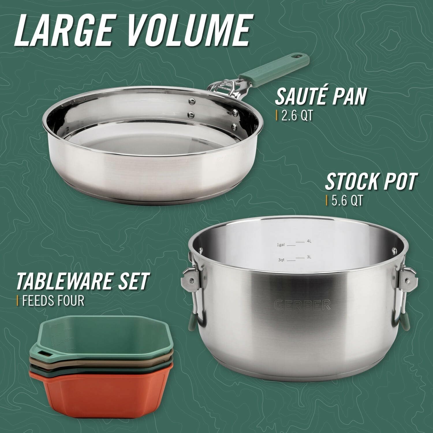 ชุดเครื่องครัวสำหรับทำอาหารกลา - Camping Cooking Set For 4 บทวิจารณ์และราคา